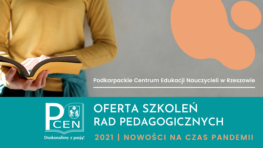 Baner graficzny oferta szkoleń rad pedagogicznych - nowości na czas pandemii 2021 r.