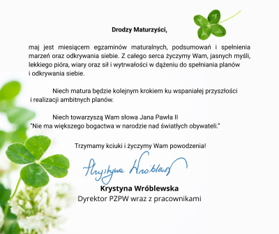 Życzenia dla maturzystów