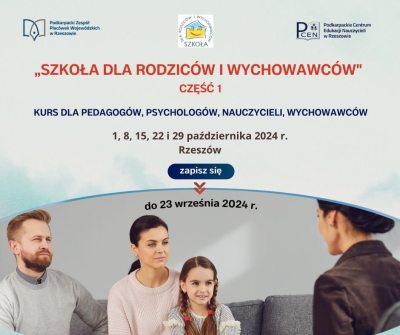 Zaproszenie na kurs "Szkoła dla Rodziców i Wychowawców"
