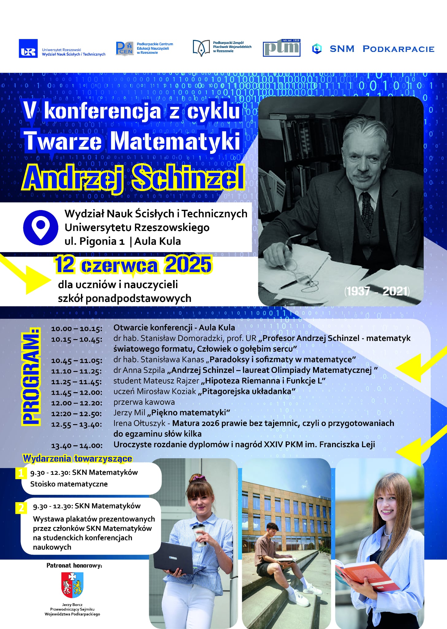 Zaproszenie na V Konferencję: Twarze Matematyki – Andrzej Schinzel