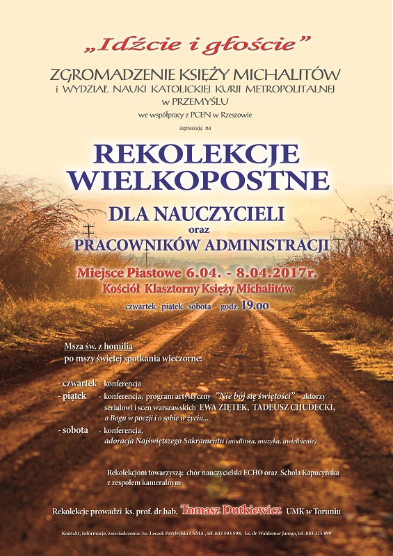 plakat rekolekcje u michalitów