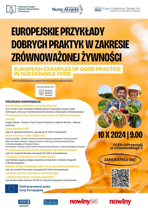 Projekt Erasmus+ 2022-2-PL01-KA210-VET-000096503 - Partnerstwa na małą skalę w sektorze kształcenia i szkolenia zawodowego „Zrównoważona żywność - od produkcji do konsumpcji”.