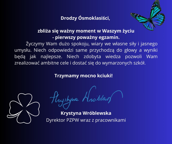 Życzenia dla 8-klasistów