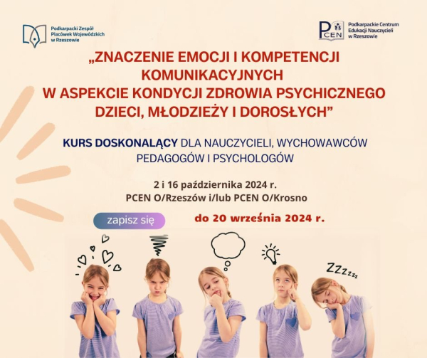 Zaproszenie na kurs "Znaczenie emocji"